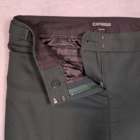Express‎ Columnist Pants Womens 2R Straight Leg Hunter Green Washable #90068 - Picture 4 of 12